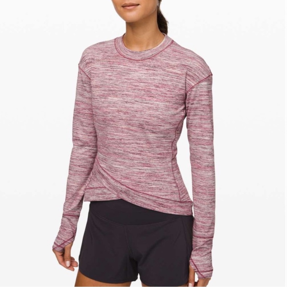 Lululemon Running Top Close to Crossing Long Sleeve Rulu Space Dye Camo Blush